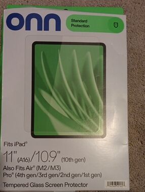 Onn Green Tempered Glass Screen Protector for 11"/10.9" iPad